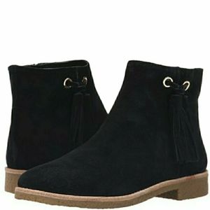 🆕Kate Spade New York Fringe Tassel Suede Black Booties